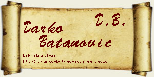 Darko Batanović vizit kartica